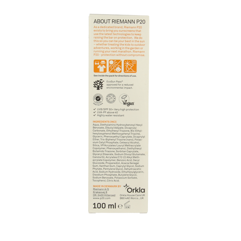 P20 Sensitive lotion SPF50+  100 Milliliter