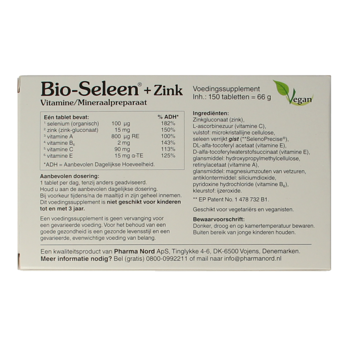 Pharma Nord Bio seleen & zink 150.00 Tabletten