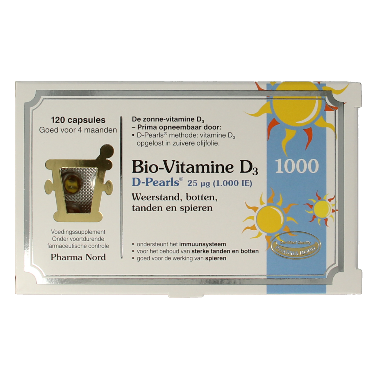 Pharma Nord Bio vitamine D3 25mcg 1000IE 120.00 Capsules