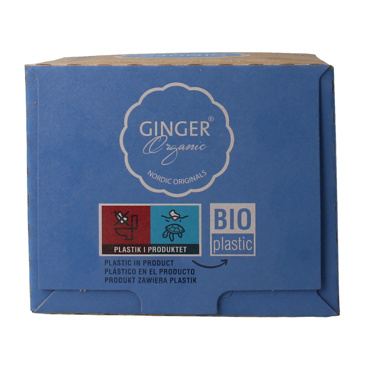 Ginger Organic Maandverband nacht met vleugels 10.00 Stuks