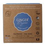 Ginger Organic Maandverband nacht met vleugels 10.00 Stuks