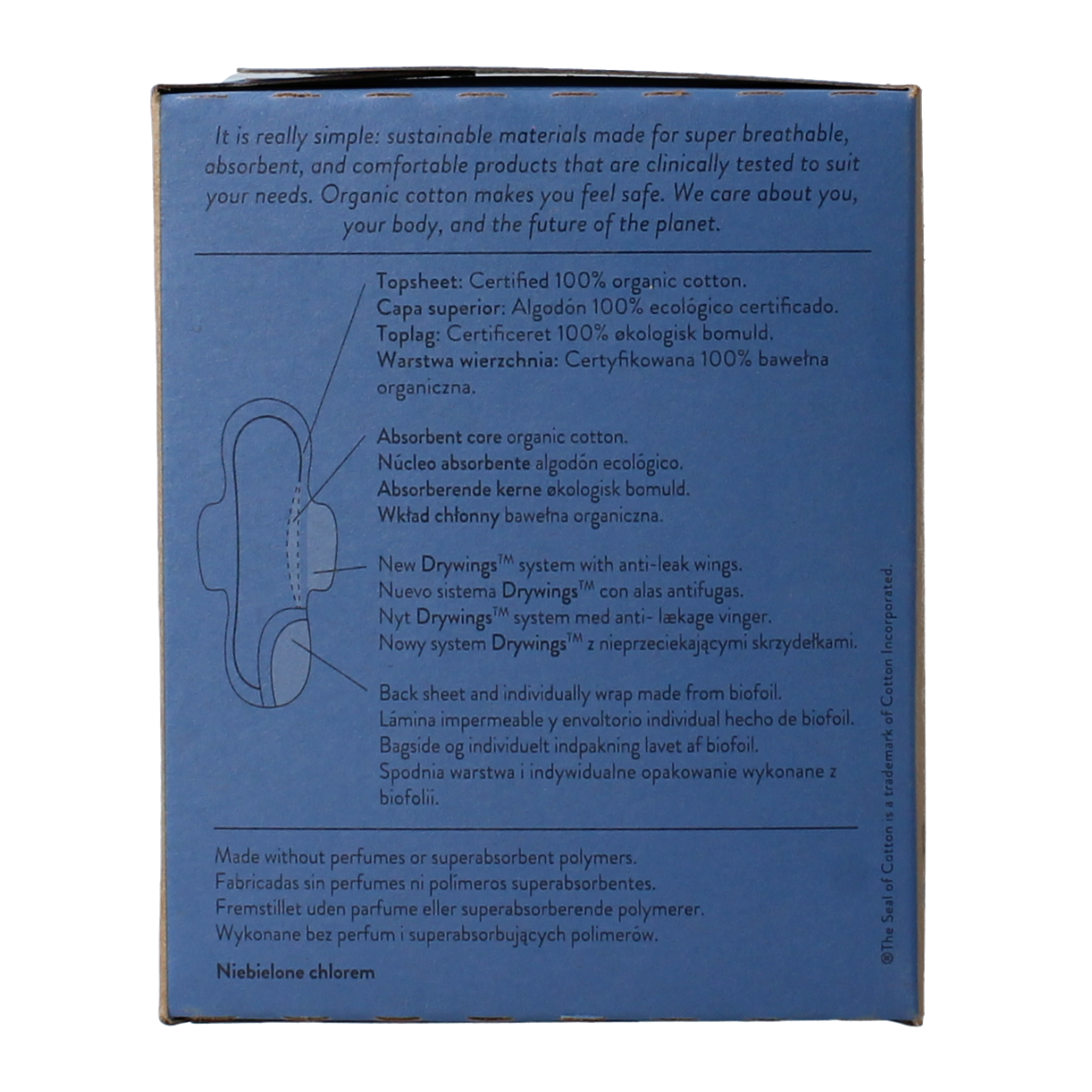 Ginger Organic Maandverband nacht met vleugels 10.00 Stuks
