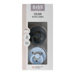 Bibs Fopspeen maat 2 iron / baby blue natural rubber 2 Stuks