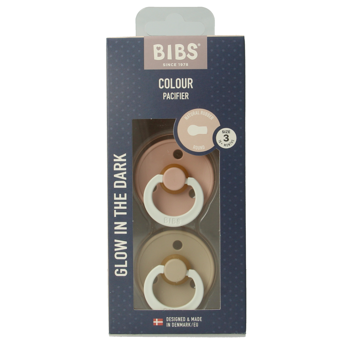 Bibs Fopspeen maat 3 blush vanilla night 2.00 Stuks