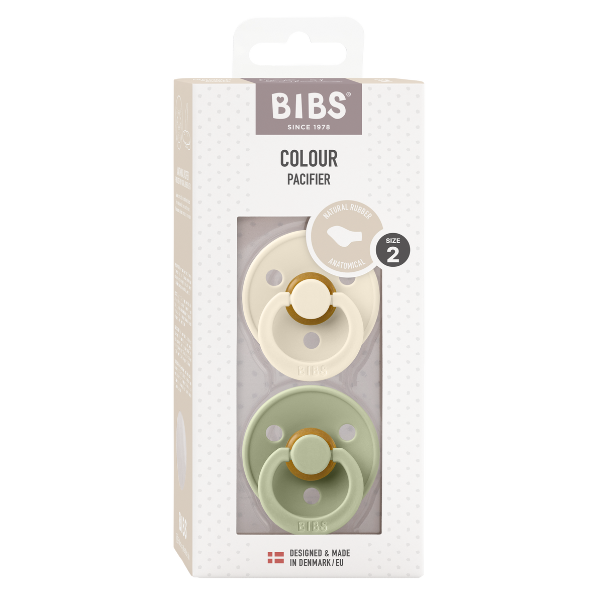 Bibs Fopspeen anatomical maat 2 ivory/sage 2.00 Stuks