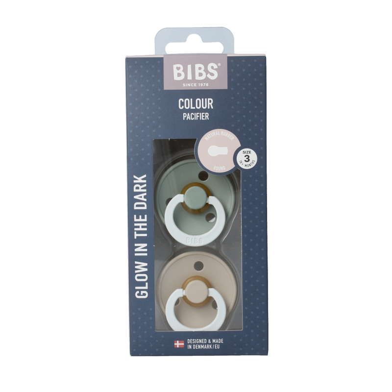 Bibs Fopspeen maat 3 sage vanilla night 2 Stuks