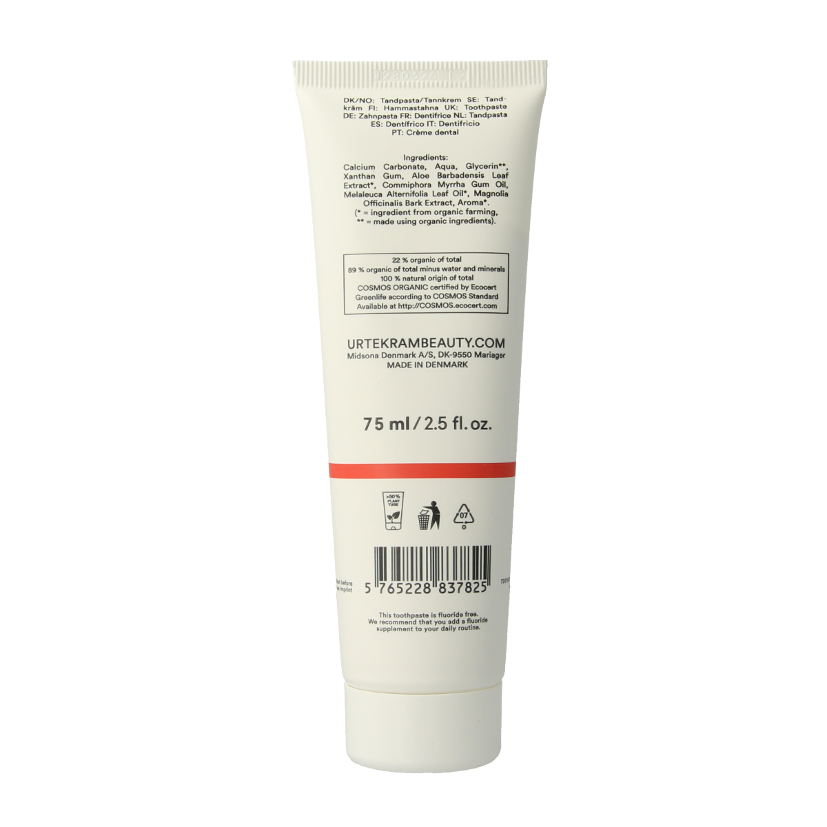 Urtekram Tandpasta tea tree 75.00 Milliliter