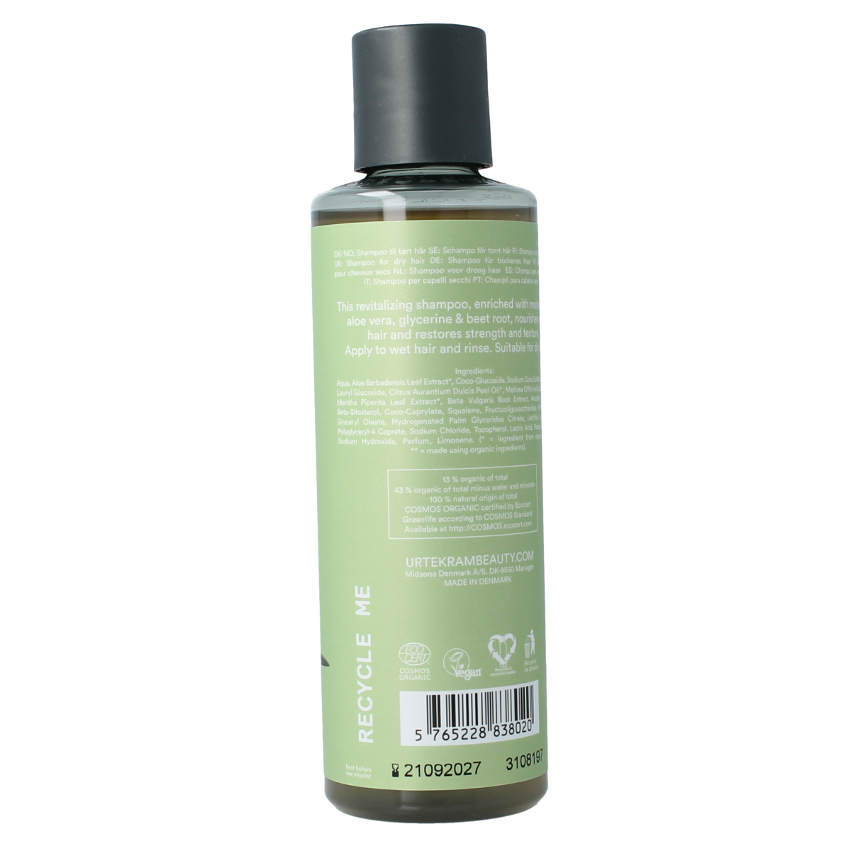Urtekram Shampoo aloe vera droog haar 250.00 Milliliter