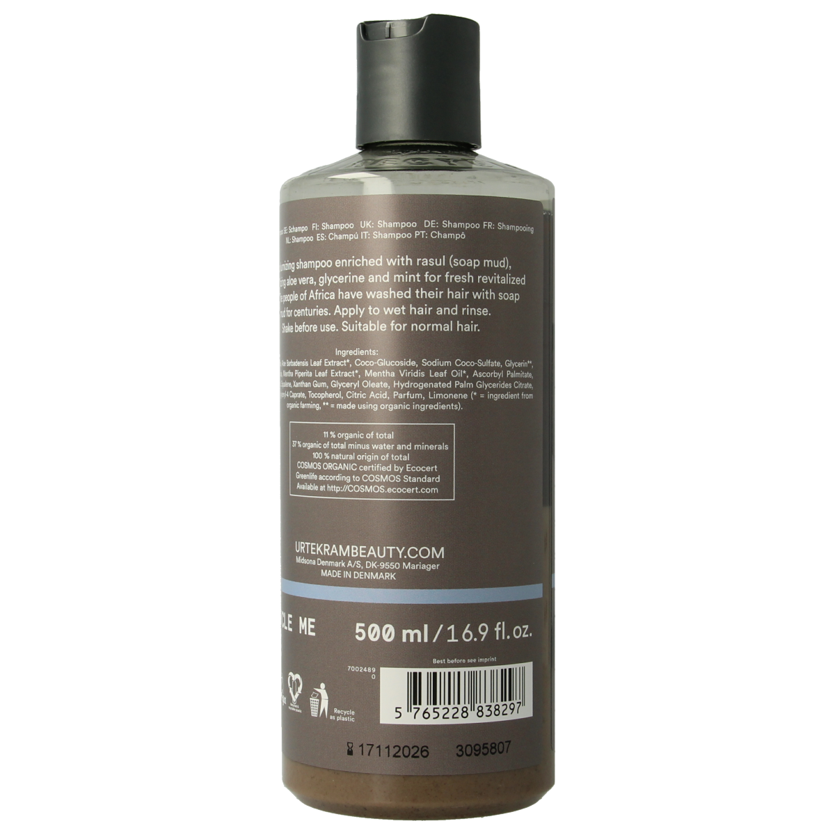 Urtekram Shampoo rhassoul 500.00 Milliliter