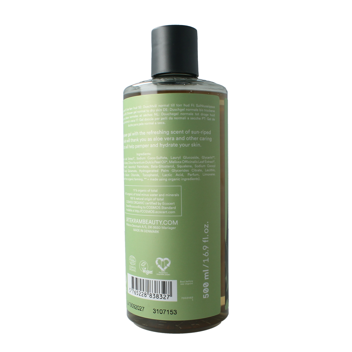 Urtekram Douchegel aloe vera 500.00 Milliliter