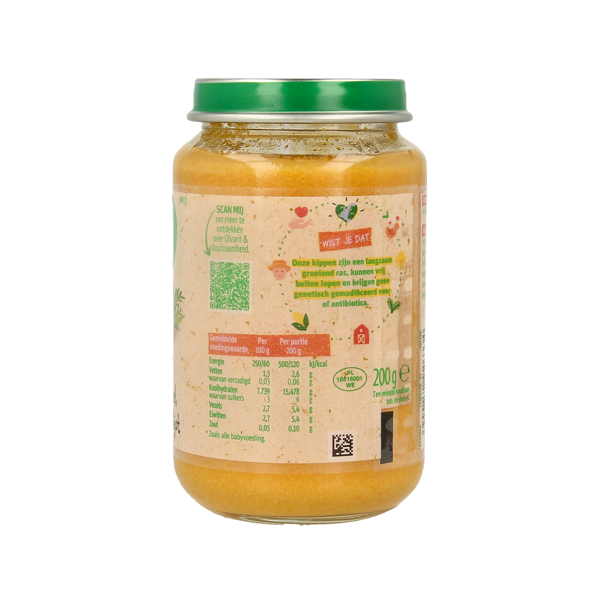 Olvarit Wortel kip rijst 6M03 200.00 Gram