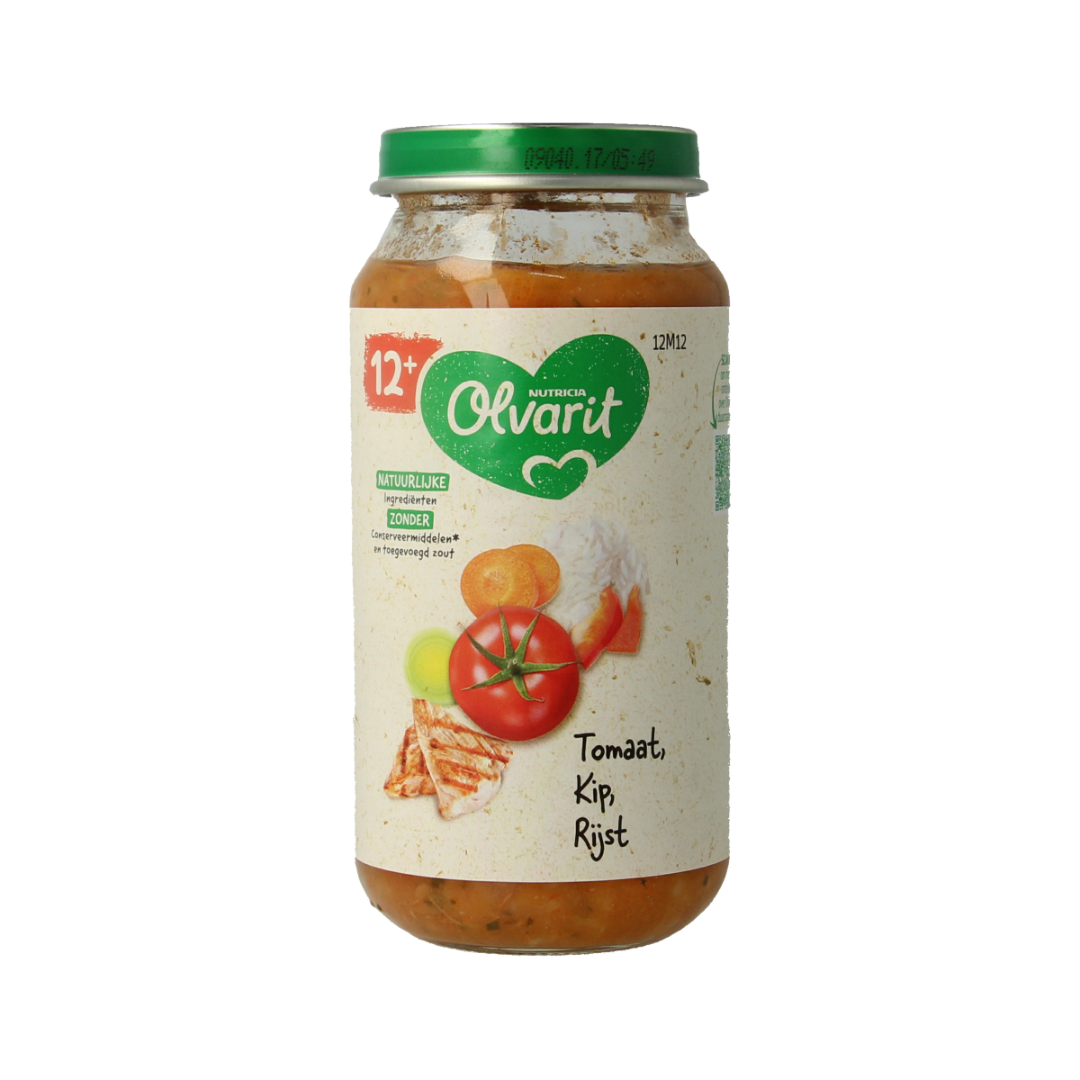 Olvarit Tomaat kip rijst 12M12 250.00 Gram