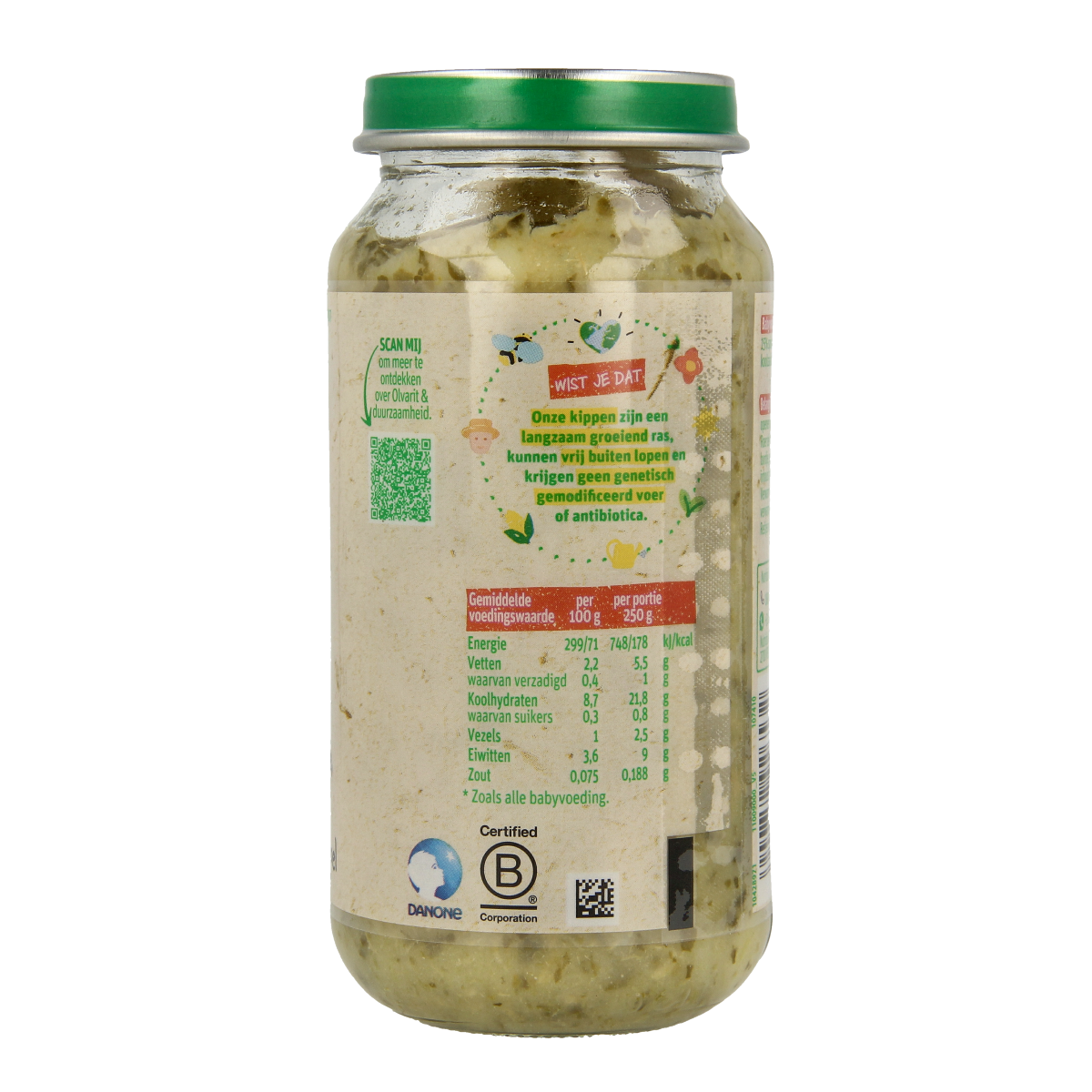 Olvarit Spinazie kip aardappel 12M07 250.00 Gram