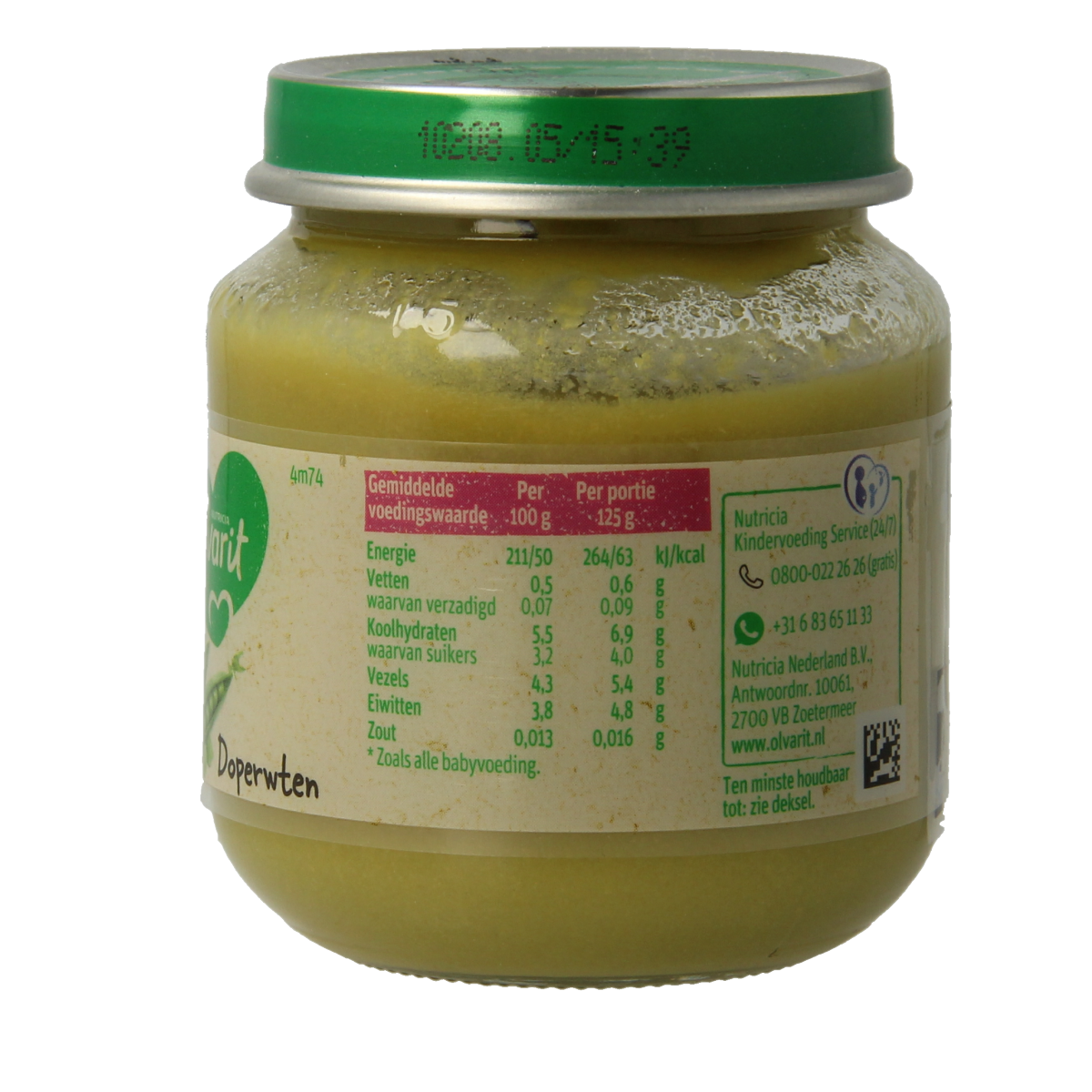 Olvarit Doperwten 4M74 125.00 Gram