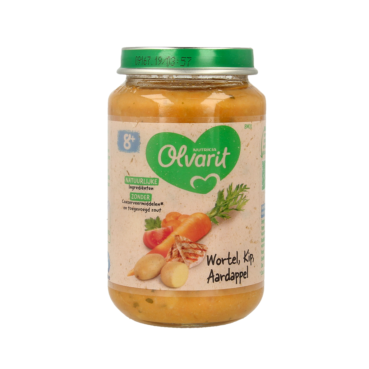 Olvarit Wortel kip aardappel 8M01 200.00 Gram