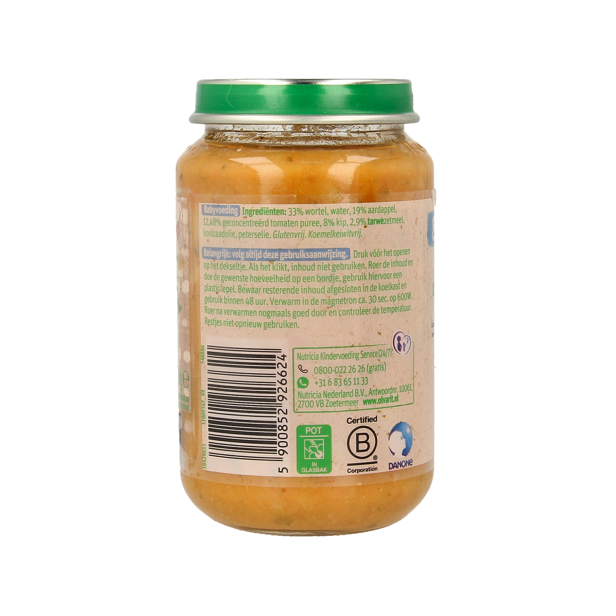 Olvarit Wortel kip aardappel 8M01 200.00 Gram