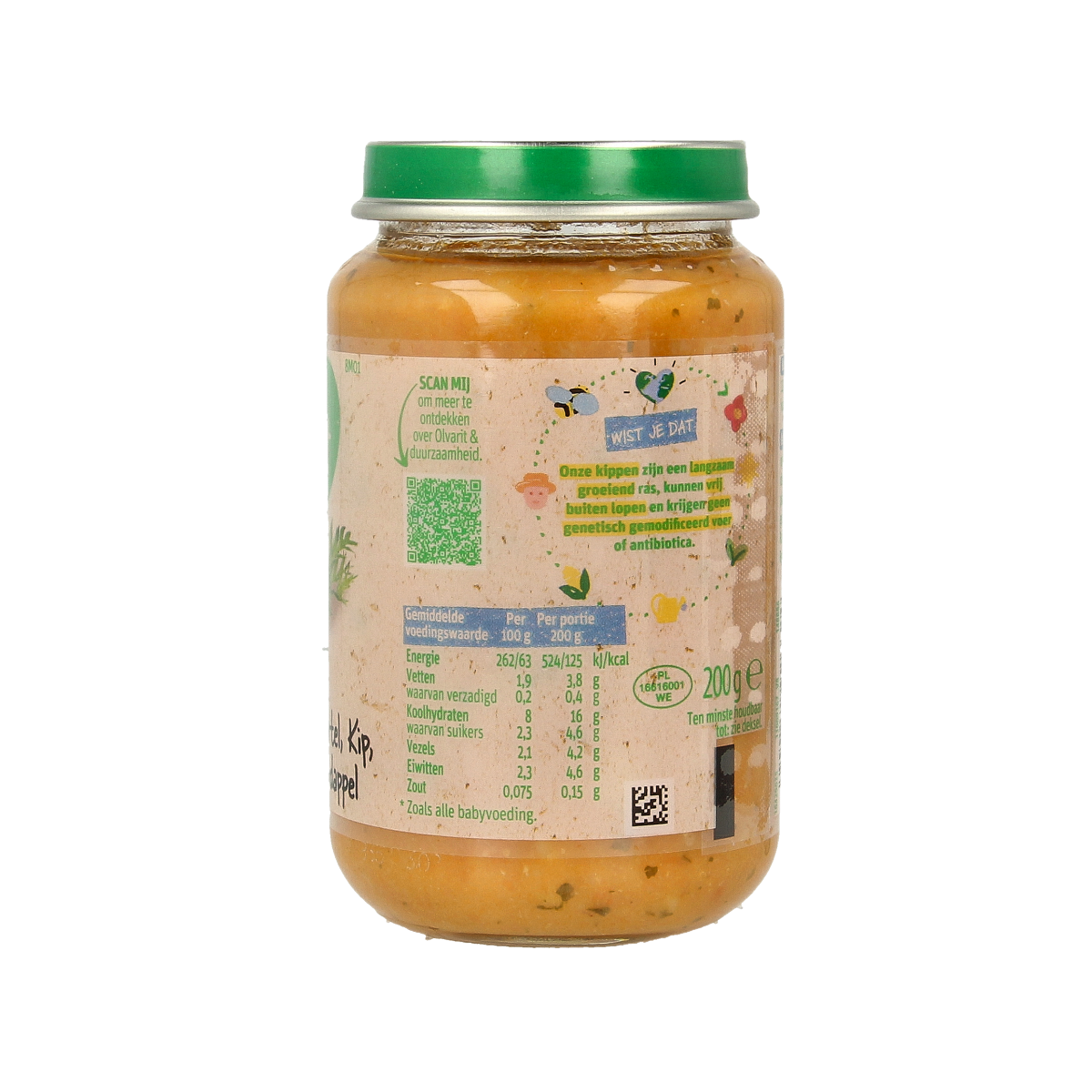 Olvarit Wortel kip aardappel 8M01 200.00 Gram