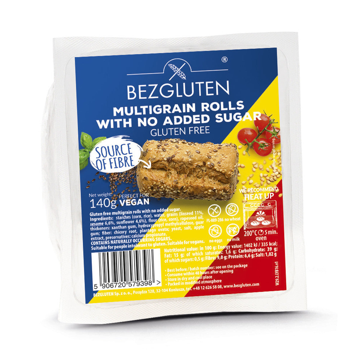 Bezgluten Mini baquettes meergranen z toegev suiker gv vegan 140.00 Gram