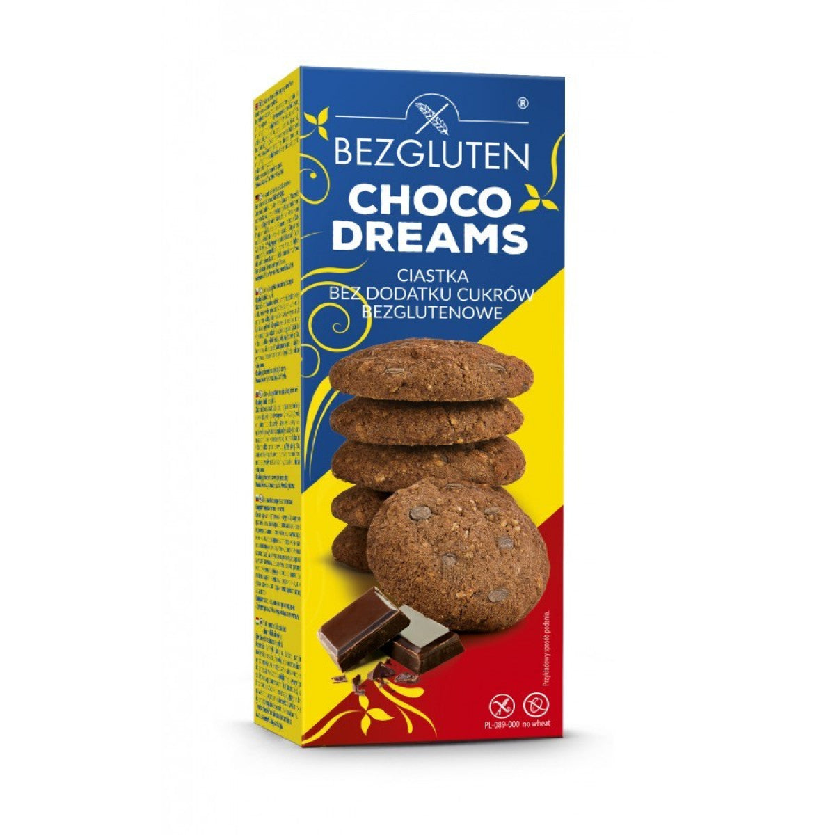 Bezgluten Chocolade koekjes zonder toegev suiker glutenvrij 110.00 Gram