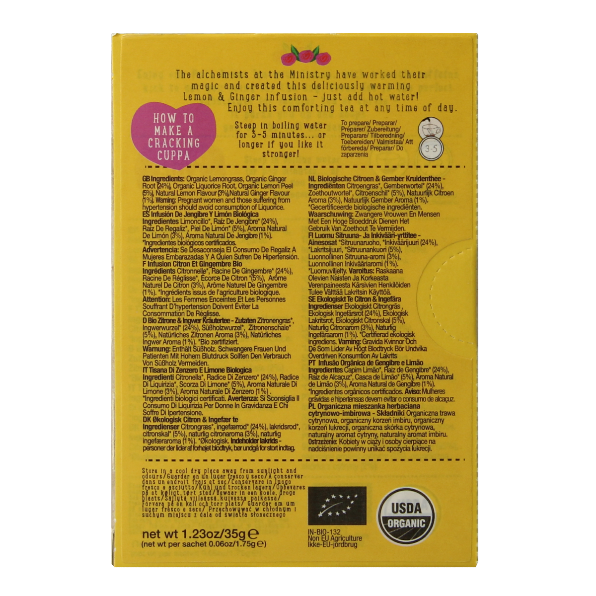 Ministry Of Tea Lemon & ginger bio 20.00 Zakjes