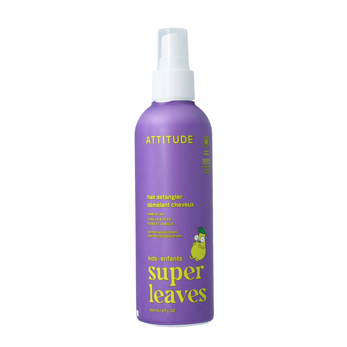 Attitude Kids anti klit haarspray vanille & peer 240.00 Milliliter