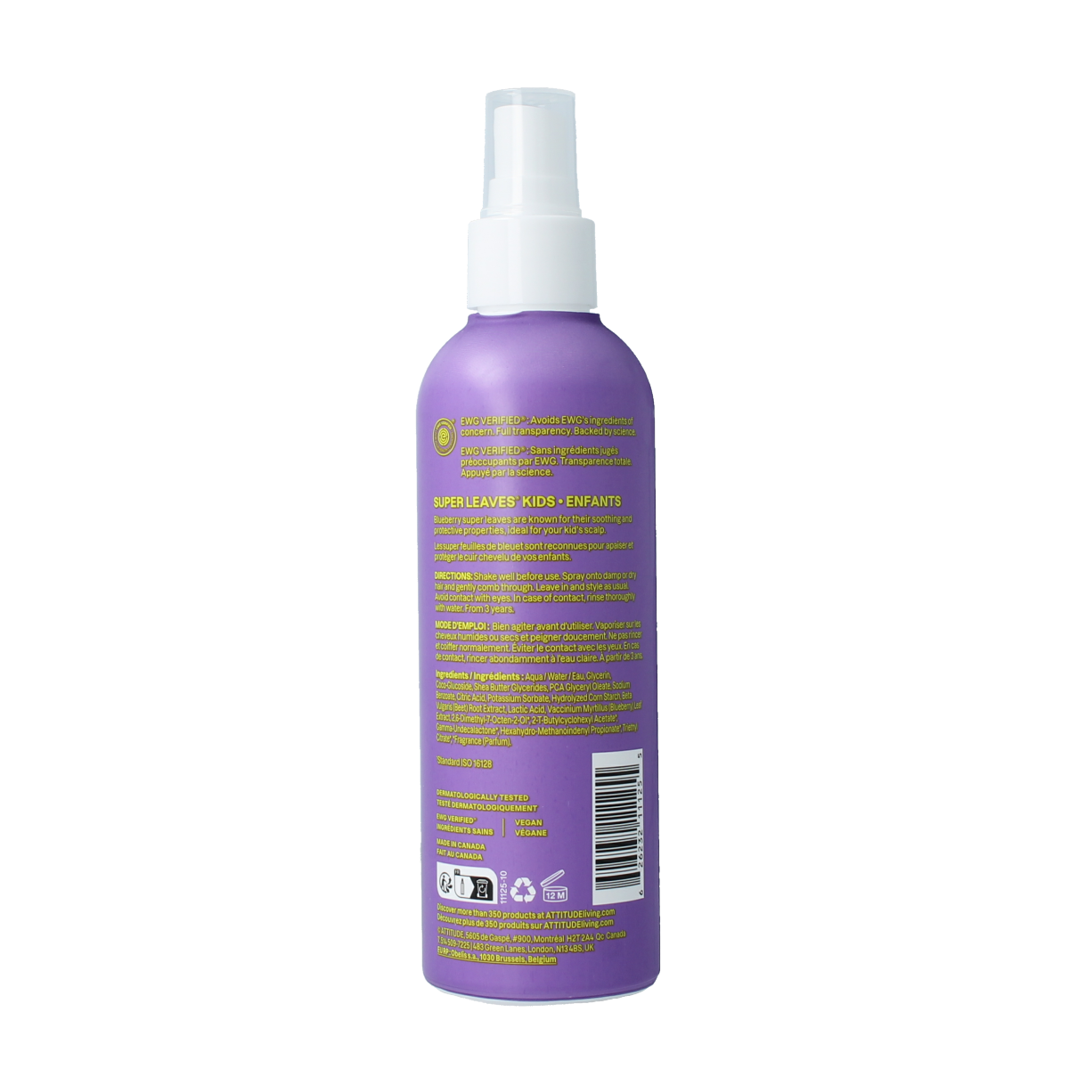 Attitude Kids anti klit haarspray vanille & peer 240.00 Milliliter