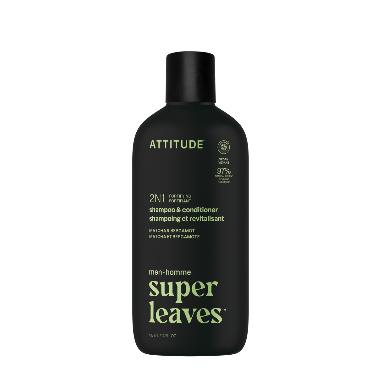 Attitude Men 2in1 shampoo & conditioner bergamot & matcha 415.00 Milliliter