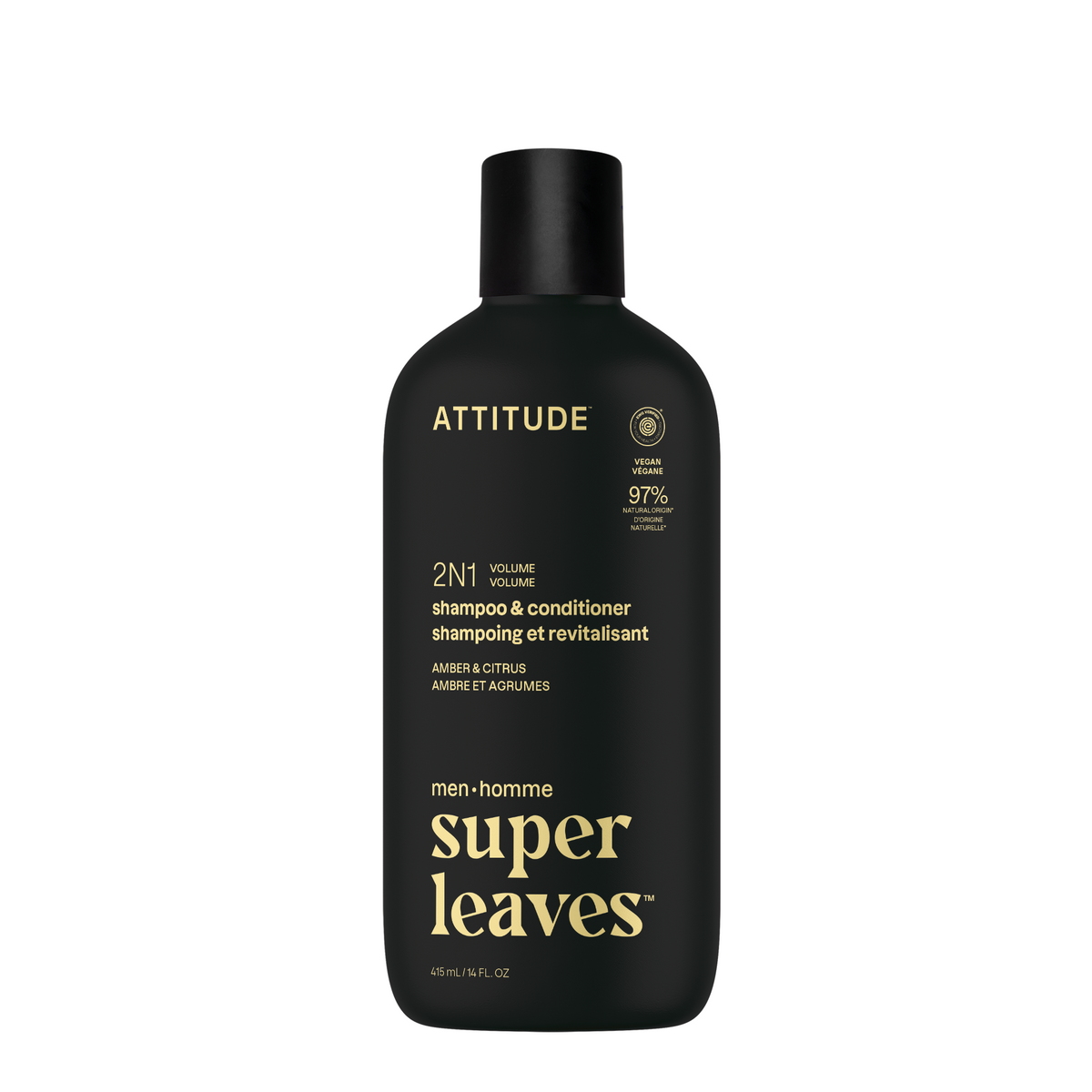 Attitude Men 2in1 shampoo & conditioner amber & citrus 415.00 Milliliter