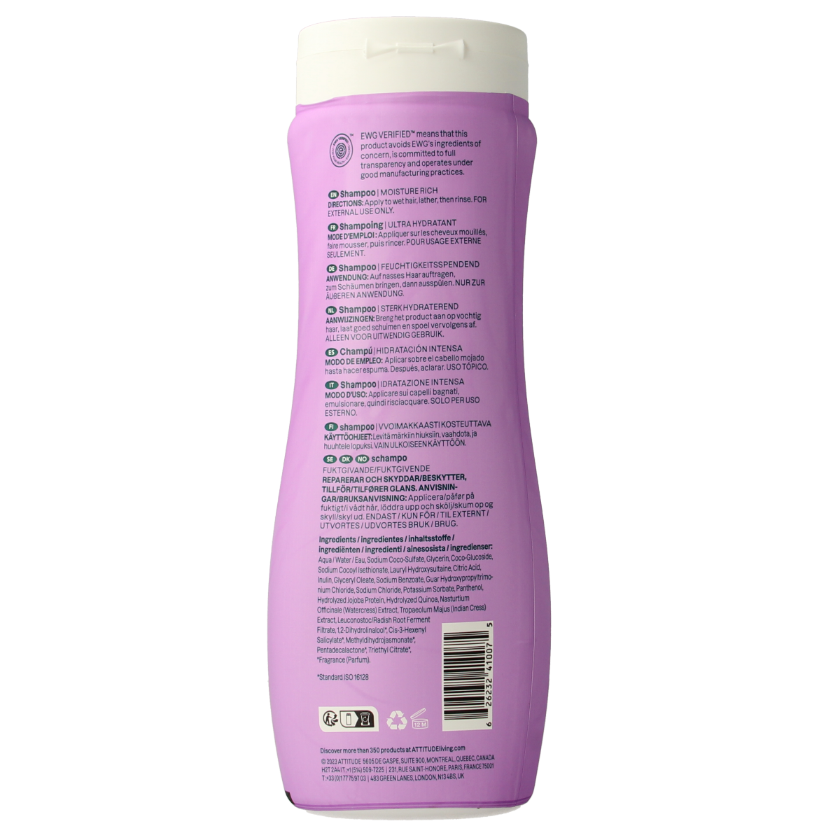 Attitude Shampoo super leaves hydraterend 473.00 Milliliter