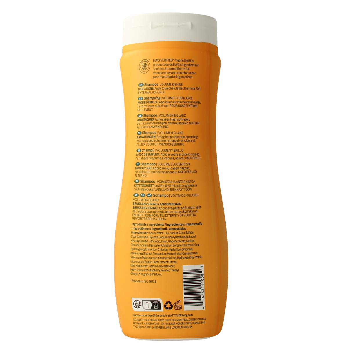 Attitude Shampoo super leaves vol & glans 473.00 Milliliter