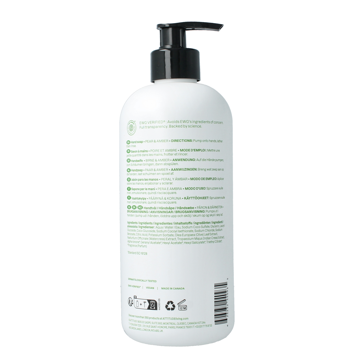 Attitude Super leaves handzeep pear & amber 473.00 Milliliter