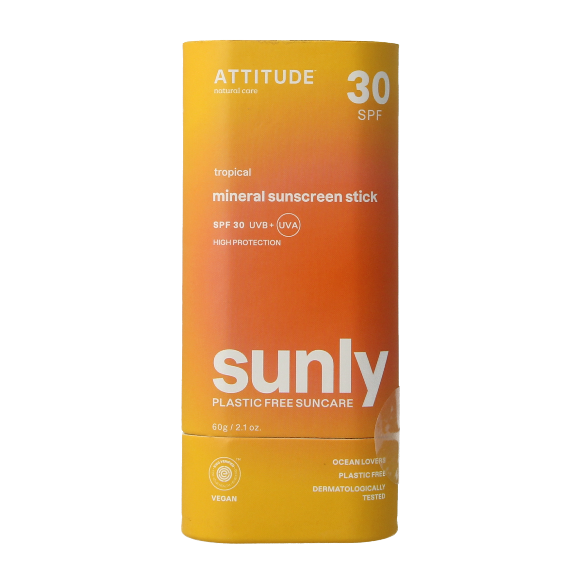 Attitude Sunly zonnebrandstick SPF30 tropisch 60.00 Gram