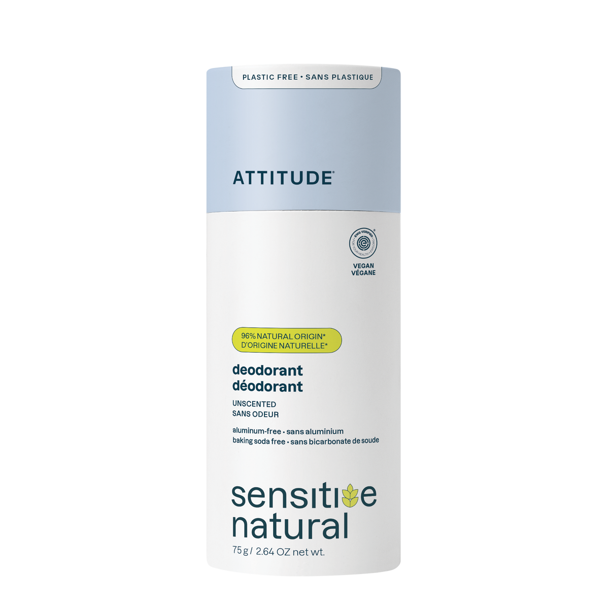 Attitude Deodorant baksoda vrij parfumvrij super leaves 75 Gram