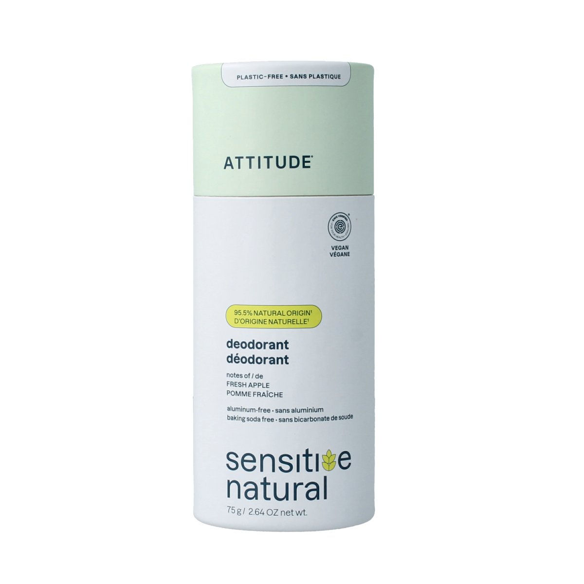 Attitude Deodorant baksoda vrij super leaves verse appel 75.00 Gram