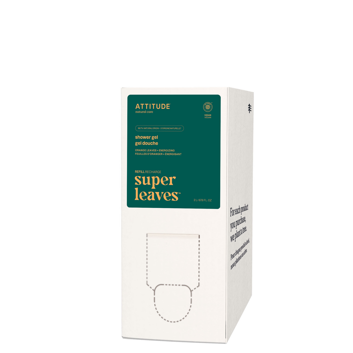 Attitude Super leaves douche gel verkwikkend eco refill 2.00 Liter
