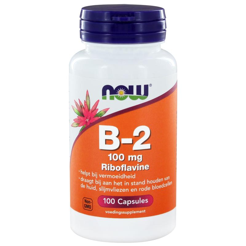 NOW Vitamine B2 100mg 100.00 Vegetarische capsules