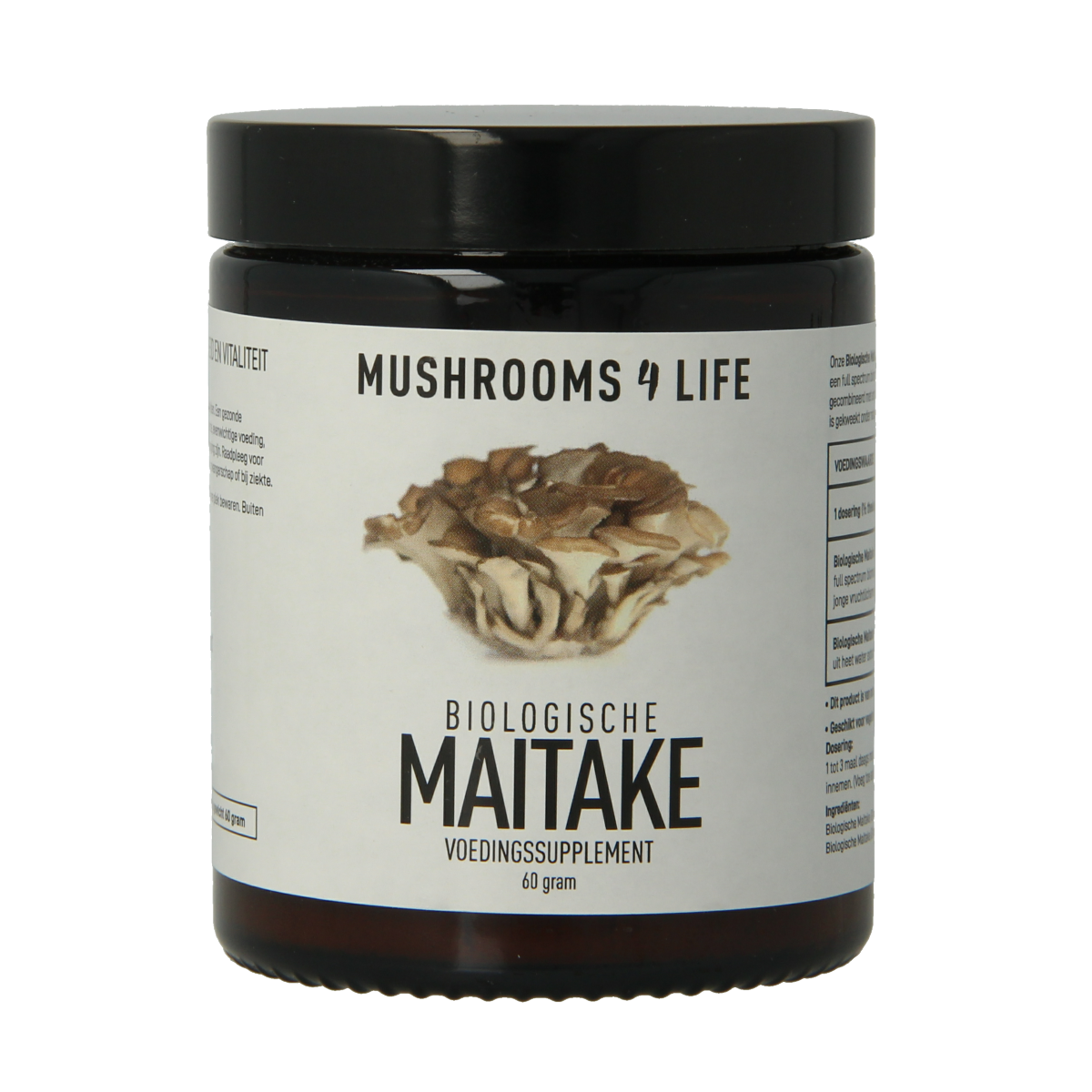 Mushrooms for Life Maitake padddenstoelen poeder bio 60.00 Gram
