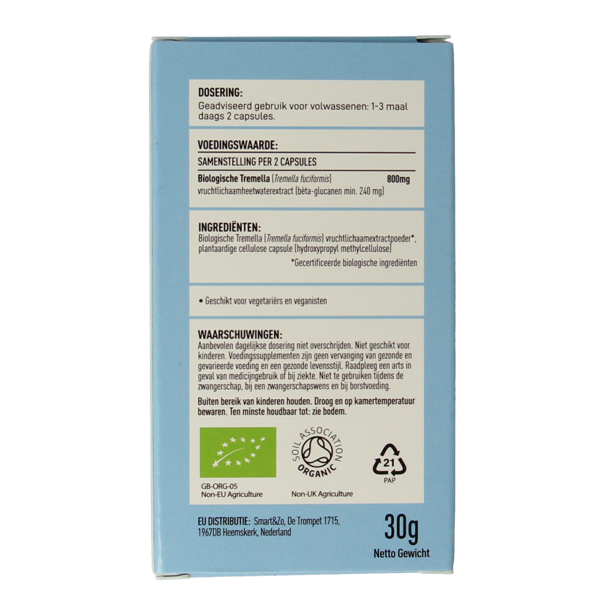 Mushrooms for Life Tremella bio 60.00 Capsules