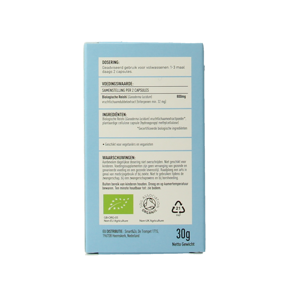 Mushrooms for Life Reishi bio 60.00 Capsules