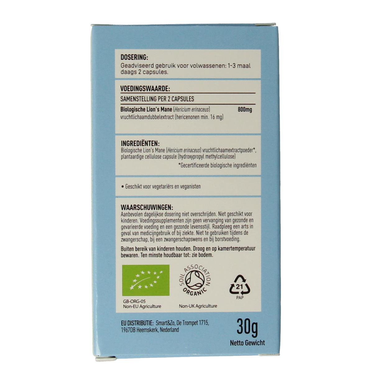Mushrooms for Life Lion's mane bio 60.00 Capsules