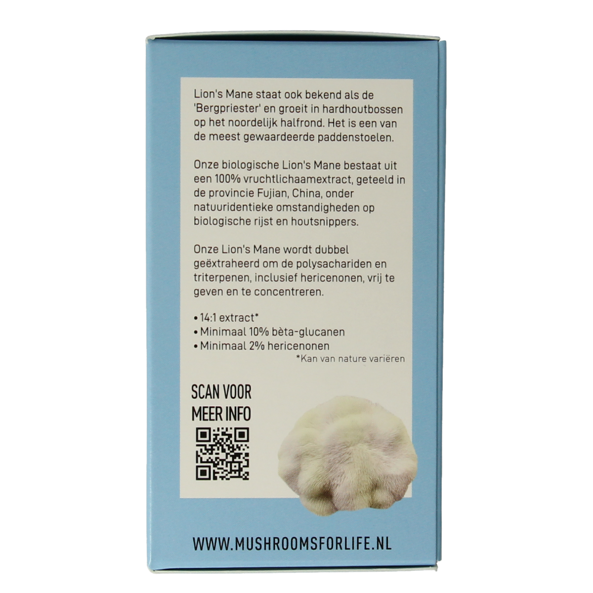 Mushrooms for Life Lion's mane bio 60.00 Capsules