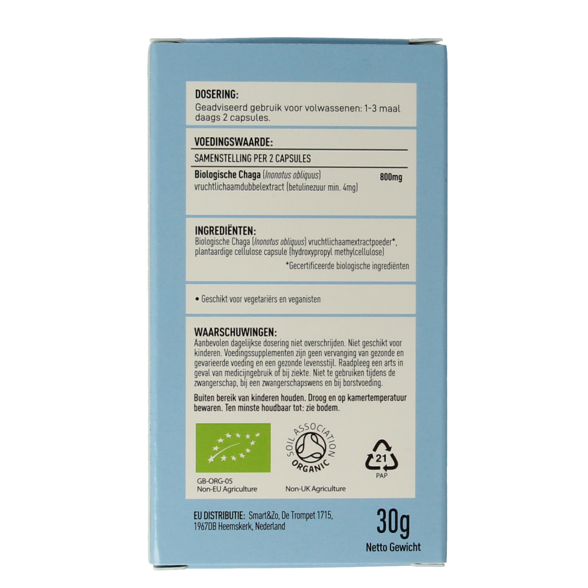 Mushrooms for Life Chaga bio 60.00 Capsules