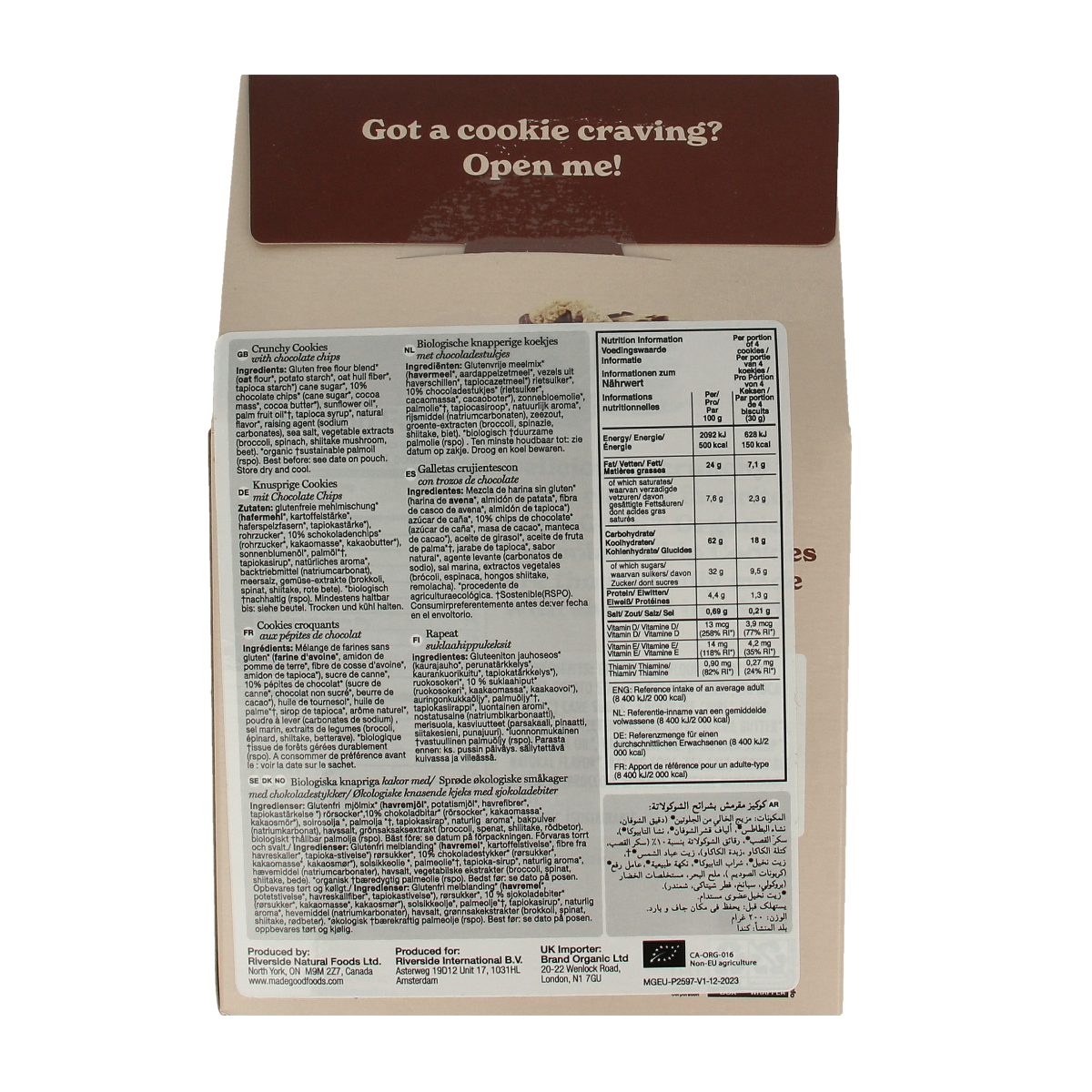 Made Good Crunchy cookies chocolate chip bio 200.00 Gram