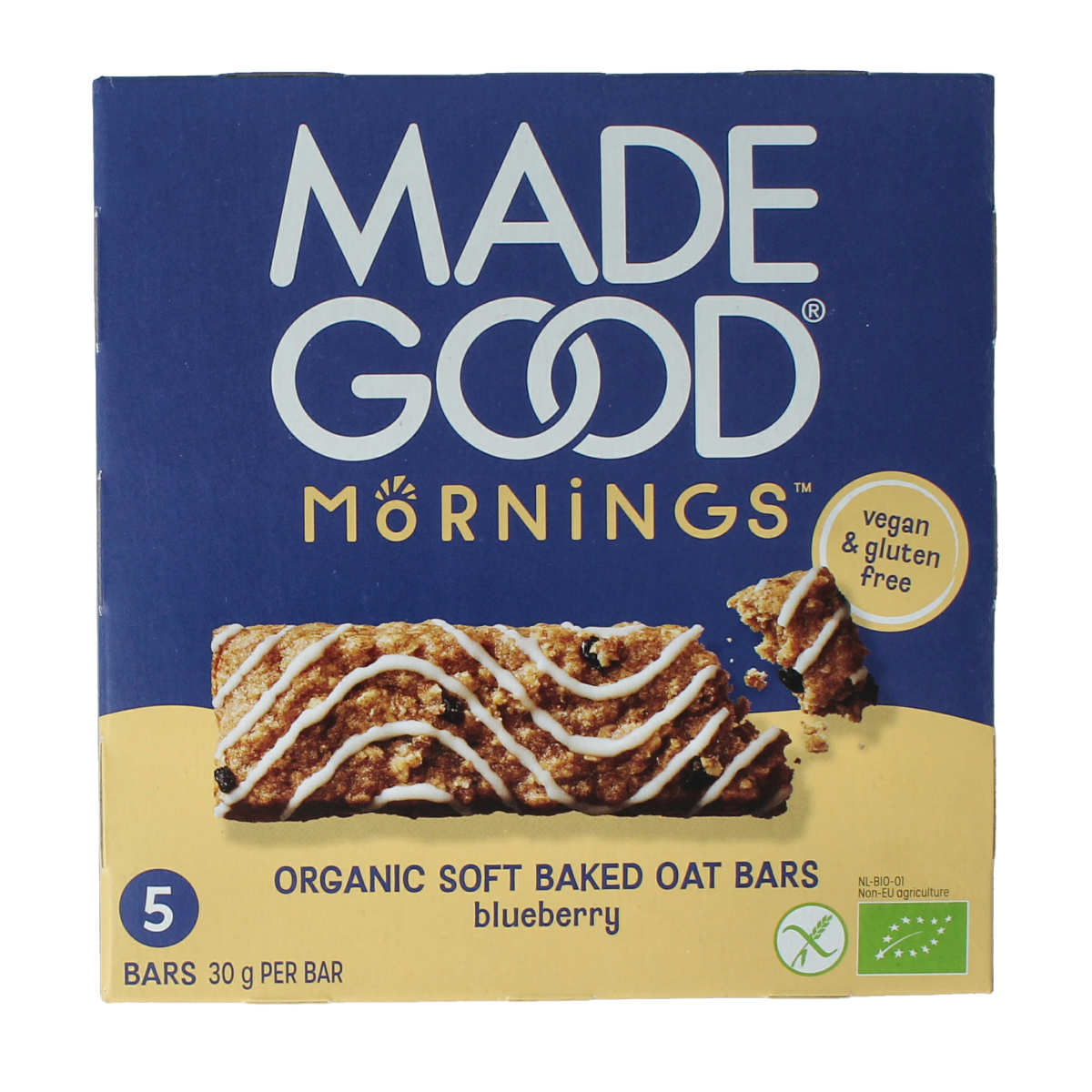 MadeGood  Mornings bar blueberry bio 5.00 Stuks
