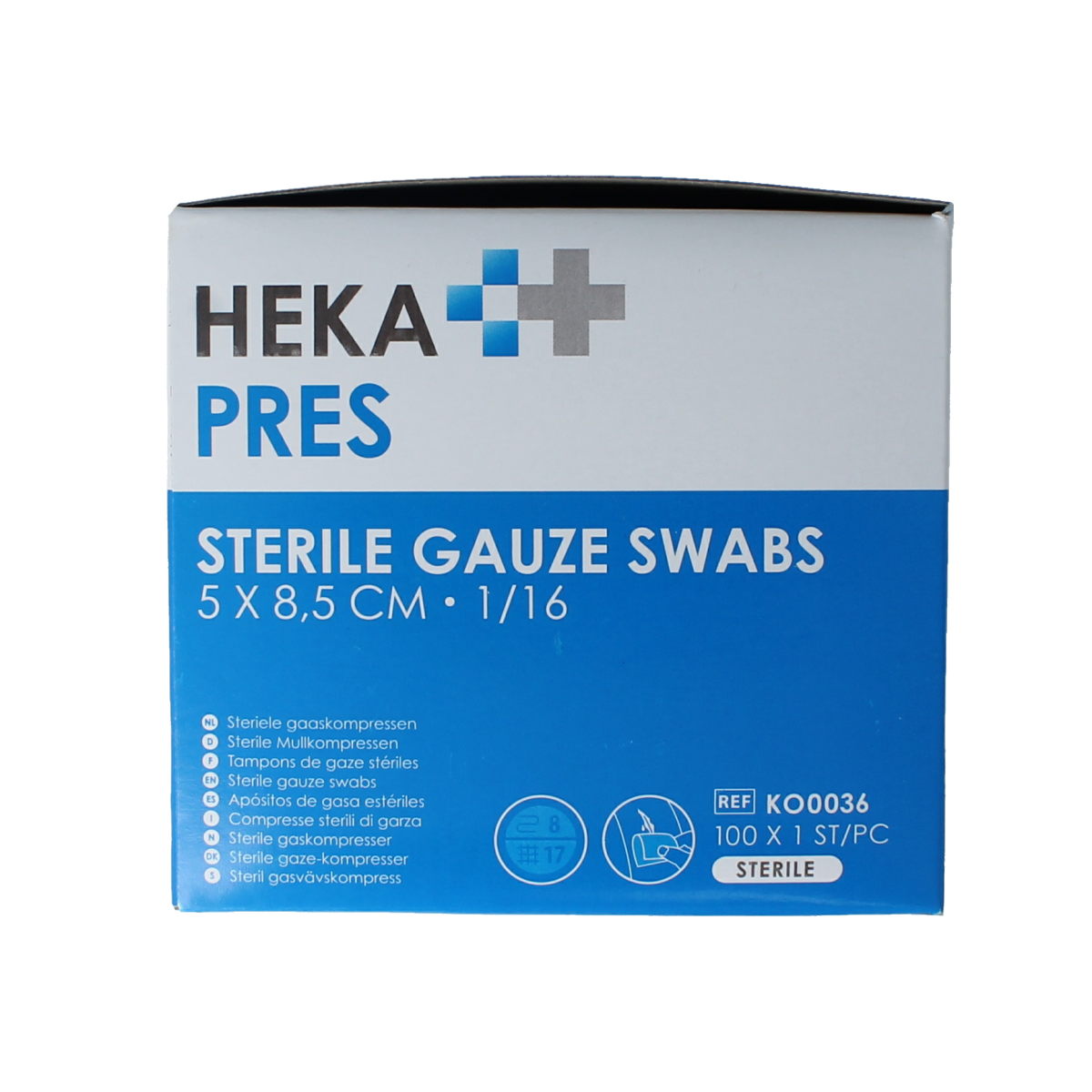Hekapres Hydrofiel gaaskompres 5x8.5cm 100.00 Stuks