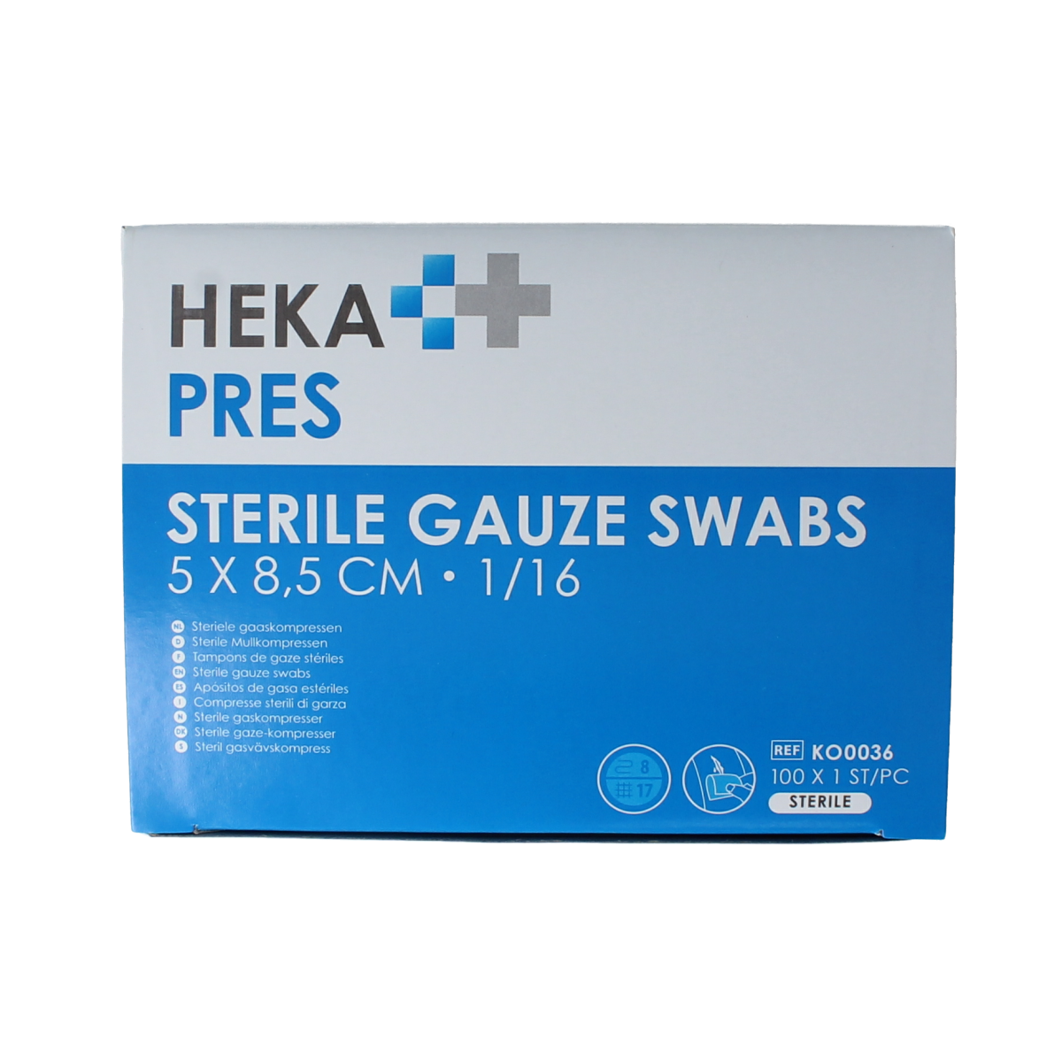 Hekapres Hydrofiel gaaskompres 5x8.5cm 100.00 Stuks