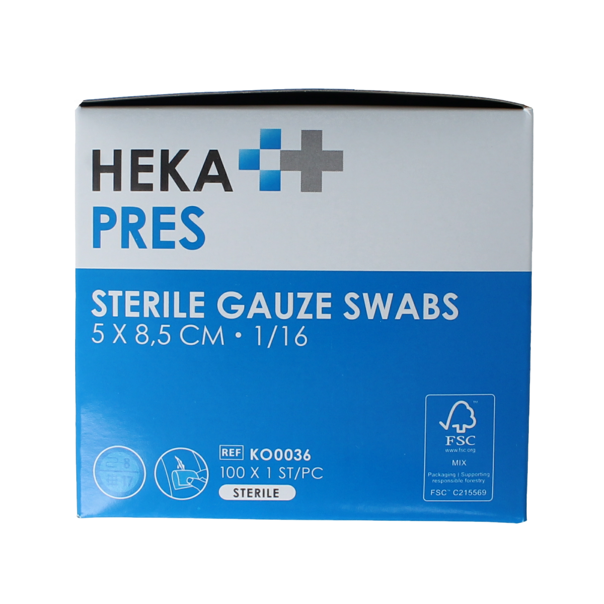 Hekapres Hydrofiel gaaskompres 5x8.5cm 100.00 Stuks