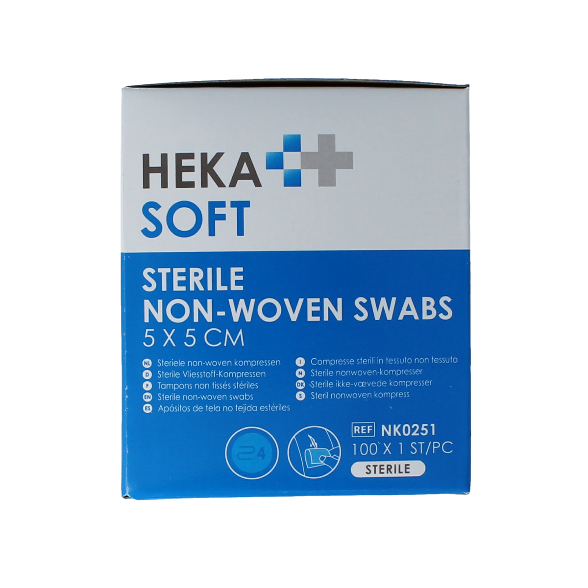 Heka Soft Non-woven kompres 5x5 steriel 100.00 Stuks