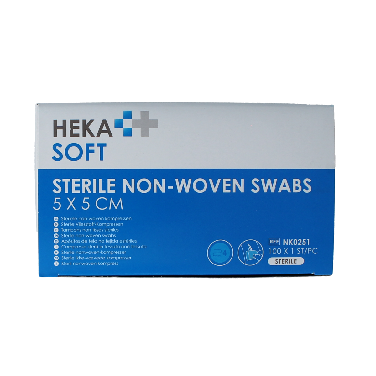 Heka Soft Non-woven kompres 5x5 steriel 100.00 Stuks