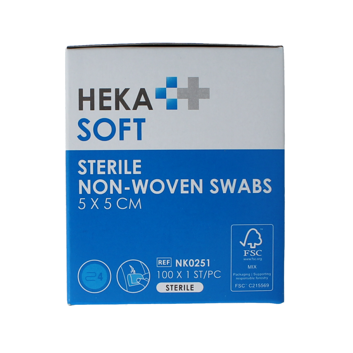 Heka Soft Non-woven kompres 5x5 steriel 100.00 Stuks